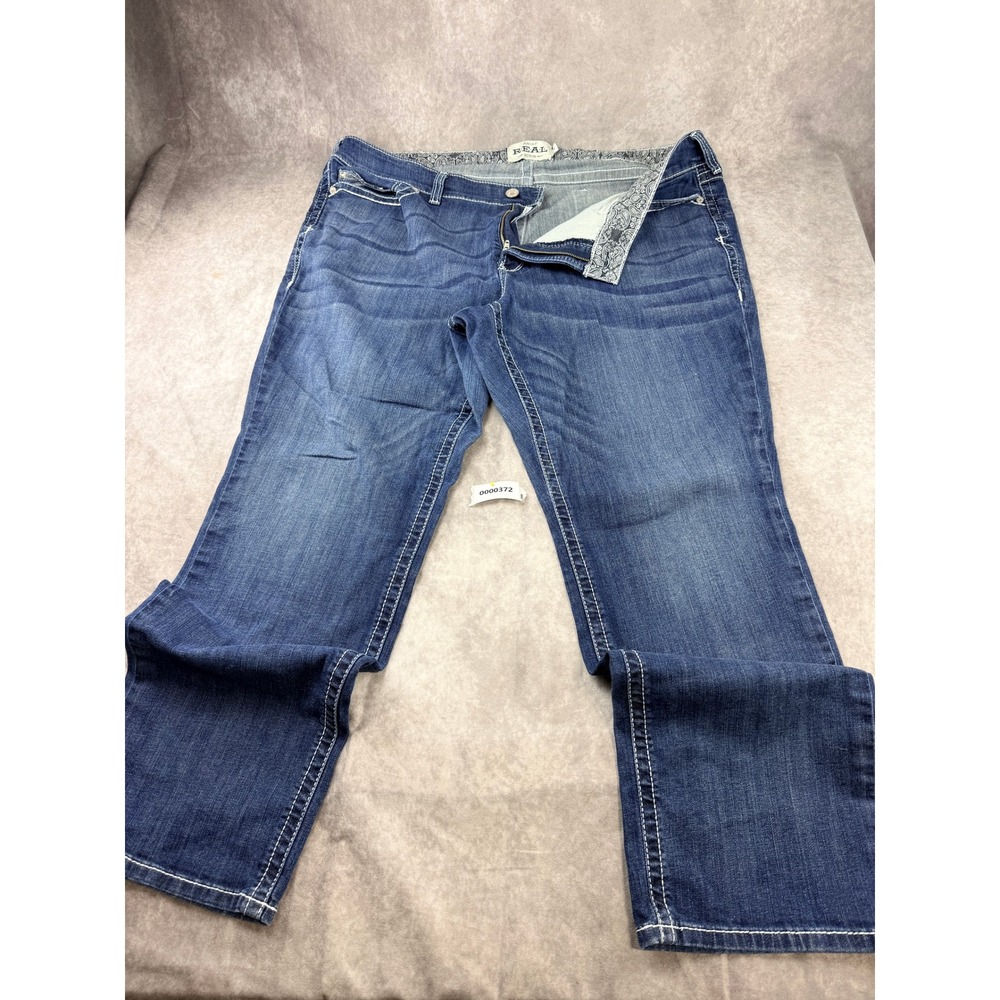 Ariat REAL Denim Womens 24WR Mid Rise Straight Leg Jeans Medium Wash Blue